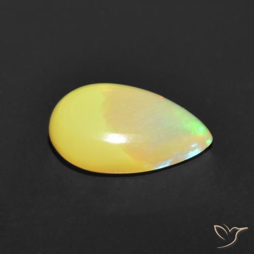 Opala Multicolorido Natural 0.87ct, Formato de pêra, Translúcido