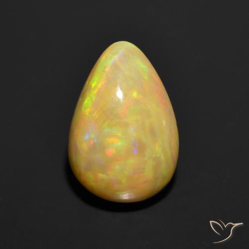 1.44ct Natural Multicolorido Opala, Formato de pêra, Opaco