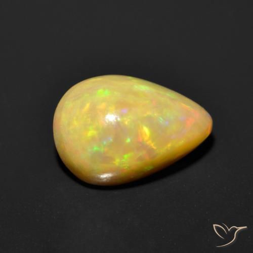 Opala Multicolorido Natural 1.44ct, Formato de pêra, Opaco