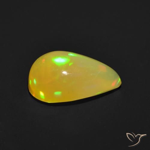 Opala Multicolorido Natural 0.98ct, Formato de pêra, Translúcido