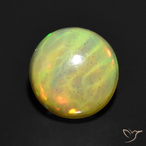 0.85ct Natural Multicolorido Opala, Redondo, Translúcido