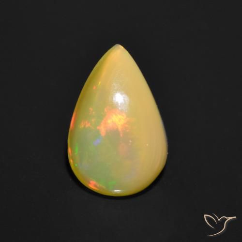 0.85ct Natural Multicolorido Opala, Formato de pêra, Translúcido