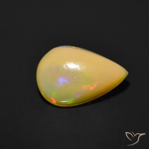 Opala Multicolorido Natural 0.85ct, Formato de pêra, Translúcido