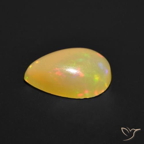 Opala Multicolorido Natural 0.85ct, Formato de pêra, Translúcido