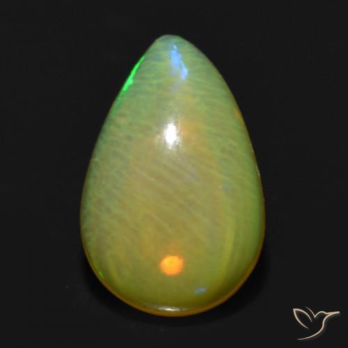 0.60ct Natural Multicolorido Opala, Formato de pêra, Transparente