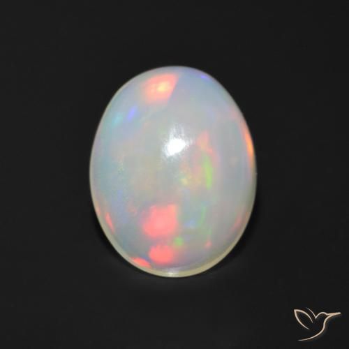 Opala multicolorido natural 0,95ct, corte oval, transparente