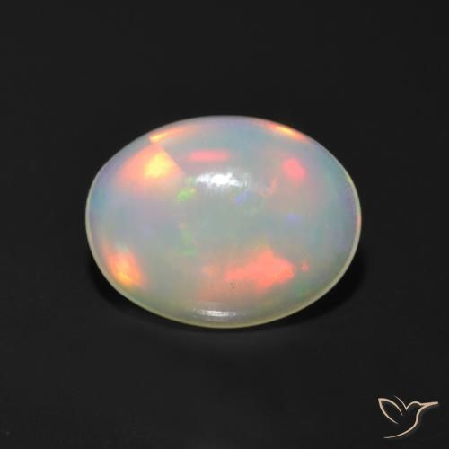 Opala multicolorido natural 0,95ct, corte oval, transparente