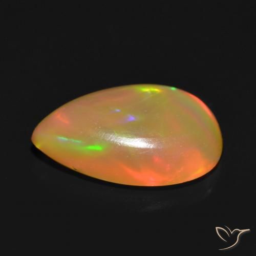 Opala Multicolorido Natural 0.96ct, Formato de pêra, Transparente