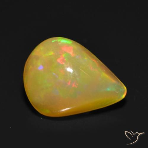 Opala Multicolorido Natural 0.72ct, Formato de pêra, Translúcido