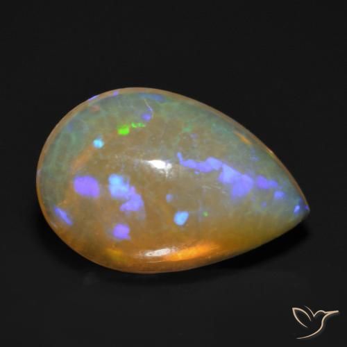 Opala Multicolorido Natural 0.84ct, Formato de pêra, Transparente