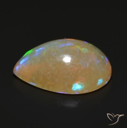 Opala Multicolorido Natural 0.84ct, Formato de pêra, Transparente