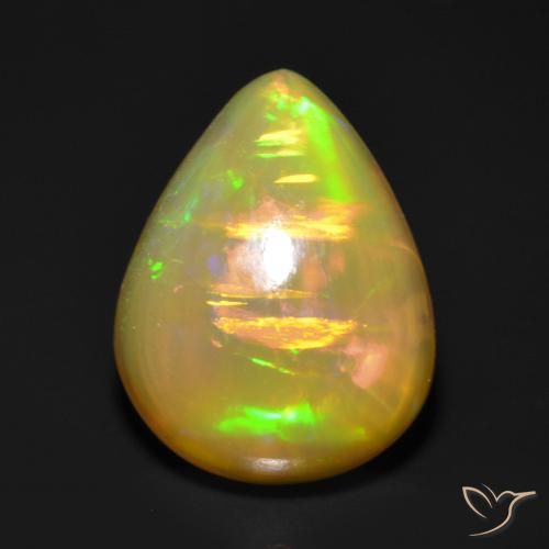 1.19ct Natural Multicolorido Opala, Formato de pêra, Translúcido