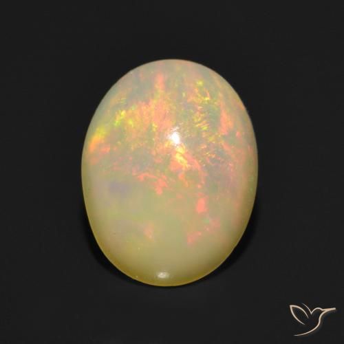 Opala Multicolorido Natural 1,01ct, Corte Oval, Translúcido