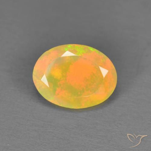 0.84ct Natural Multicolorido Opala, oval, Translúcido