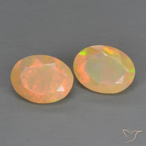 Pedras preciosas de Opala Multicolorido natural de 1.63 ct, oval, Translúcido