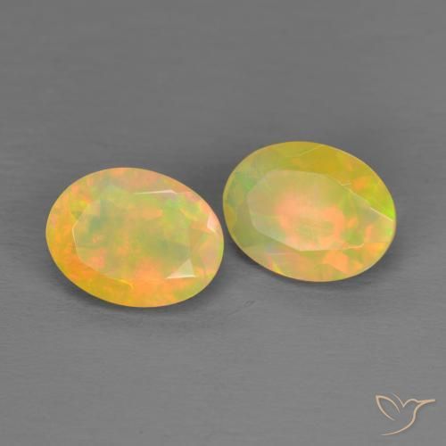 Pedras preciosas de Opala Multicolorido natural de 1.55 ct, oval, Translúcido