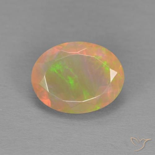 1.24ct Natural Multicolorido Opala, oval, Translúcido