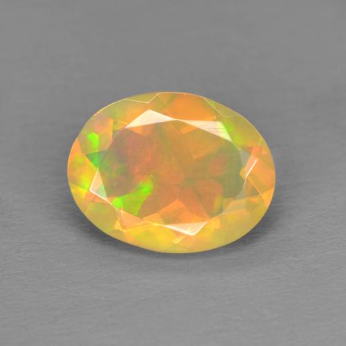 Opala multicolorido natural 1,00ct, corte oval, transparente
