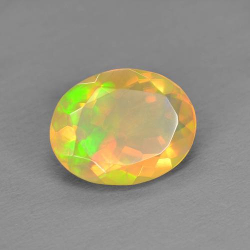 Opala multicolorido natural 1,00ct, corte oval, transparente