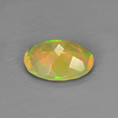 Opala multicolorido natural 1,00ct, corte oval, transparente
