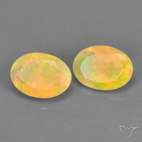 Pedras preciosas de Opala Multicolorido natural de 1.01 ct, oval, Transparente