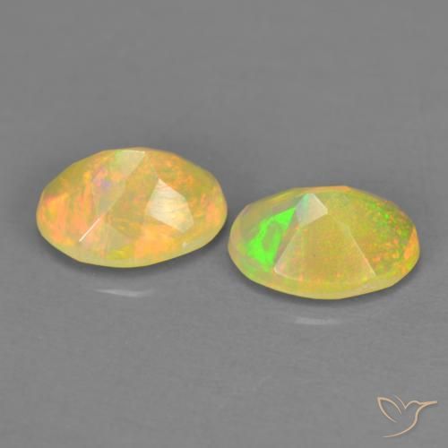 Pedras preciosas de Opala Multicolorido natural de 1.01 ct, oval, Transparente