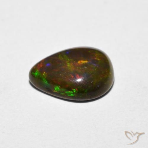 Opala Multicolorido Natural 0.70ct, Formato de pêra, Translúcido