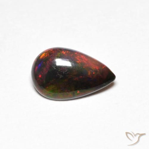 0.44ct Natural Multicolorido Opala, Formato de pêra, Opaco