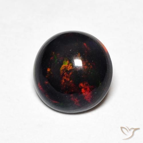 Opala Multicolorido Natural 0.64ct, Redondo, Opaco
