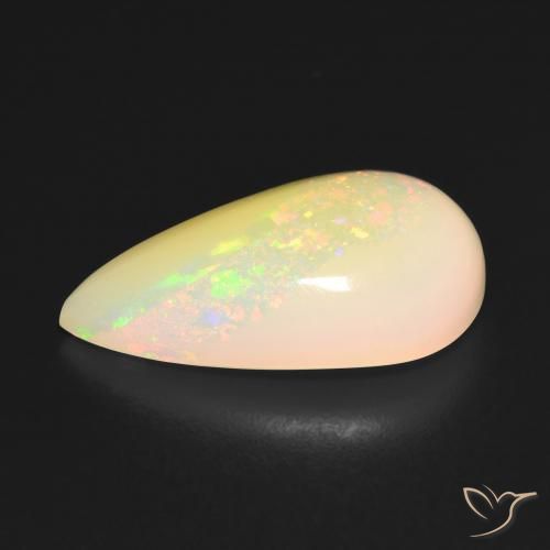 Opala Multicolorido Natural 5.82ct, Formato de pêra, Translúcido
