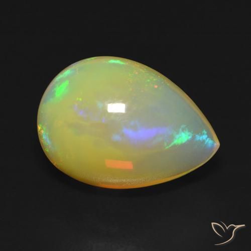 5.00ct Natural Multicolorido Opala, Formato de pêra, Transparente