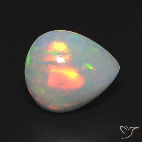 2.47ct Natural Multicolorido Opala, Formato de pêra, Transparente