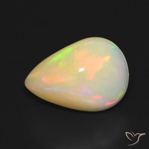 3.58ct Natural Multicolorido Opala, Formato de pêra, Translúcido