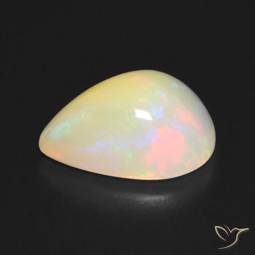 Opala Multicolorido Natural 3.58ct, Formato de pêra, Translúcido