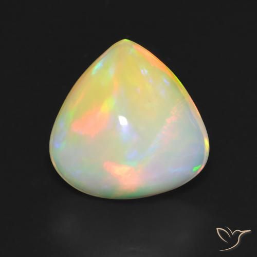 4.44ct Natural Multicolorido Opala, Formato de pêra, Transparente