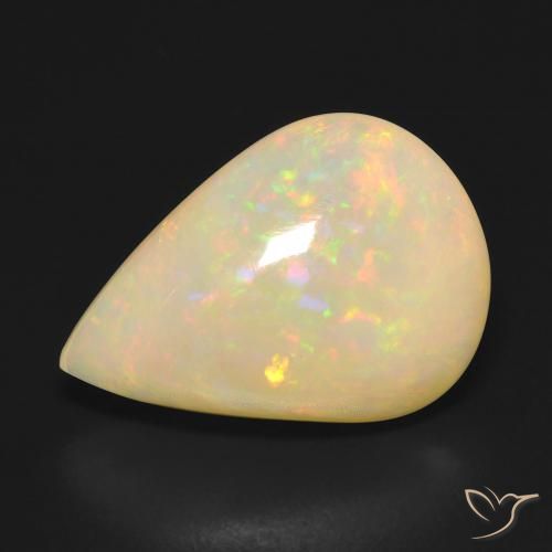 7.07ct Natural Multicolorido Opala, Formato de pêra, Translúcido