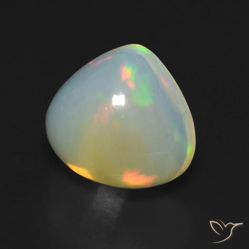 5.38ct Natural Multicolorido Opala, Formato de pêra, Transparente