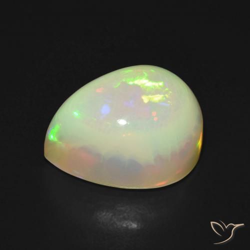 Opala Multicolorido Natural 4.81ct, Formato de pêra, Translúcido