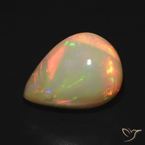 6.45ct Natural Multicolorido Opala, Formato de pêra, Translúcido