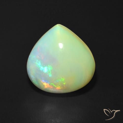 3.69ct Natural Multicolorido Opala, Formato de pêra, Translúcido