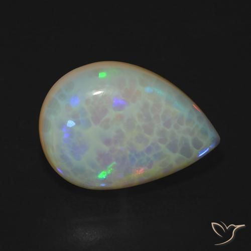 Opala Multicolorido Natural 6.18ct, Formato de pêra, Transparente