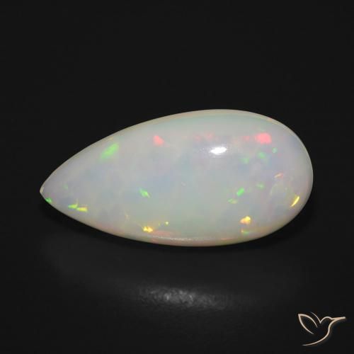 5.68ct Natural Multicolorido Opala, Formato de pêra, Translúcido