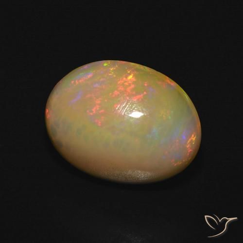 Opala Multicolorido Natural 3.96ct, oval, Translúcido