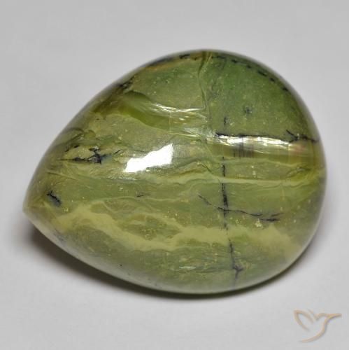 37.03ct Natural verde quente Opala, Formato de pêra, Opaco