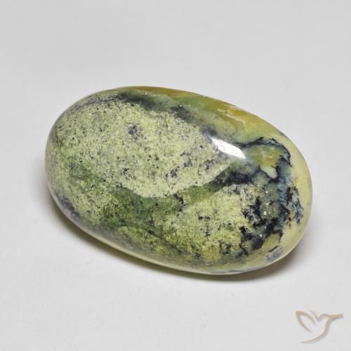 Opala Verde amarelado Natural 22.52ct, oval, Opaco