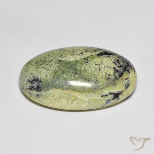 Opala Verde amarelado Natural 22.52ct, oval, Opaco