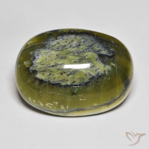 33.65ct Natural verde quente Opala, oval, Opaco