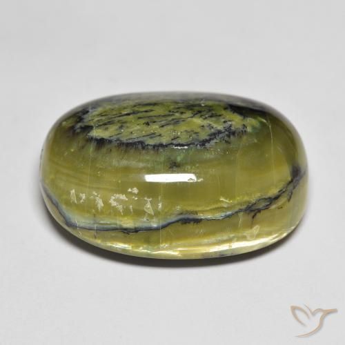 Opala verde quente Natural 33.65ct, oval, Opaco