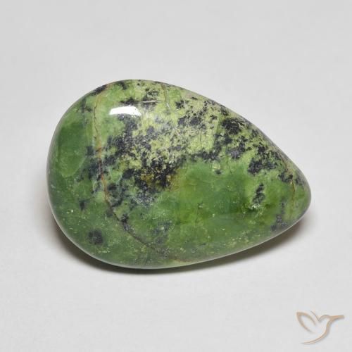 Opala Verde médio Natural 8.62ct, Formato de pêra, Opaco