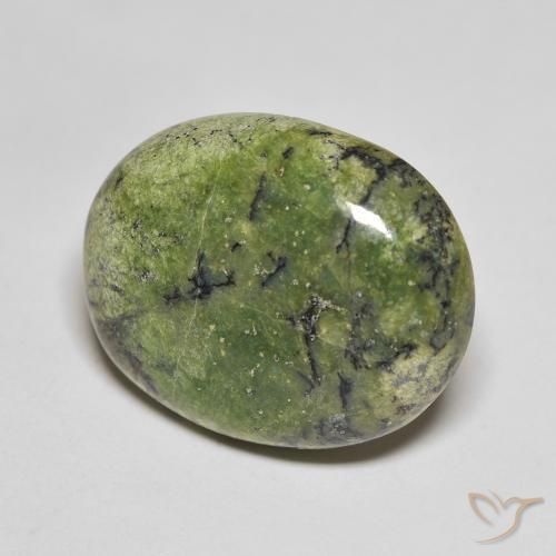 Opala Verde amarelado Natural 18.09ct, oval, Opaco